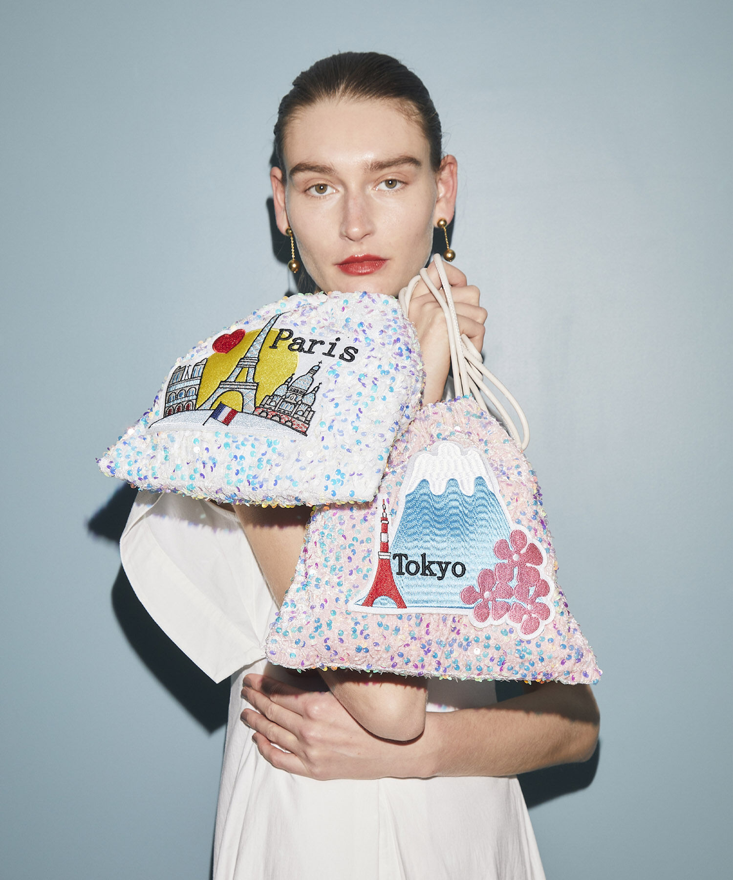 TOPKAPI TREASURE「【TREASURE TOPKAPI】スパンコール エンブロイダリー刺繍 巾着 バッグ / ポーチ」|その他|