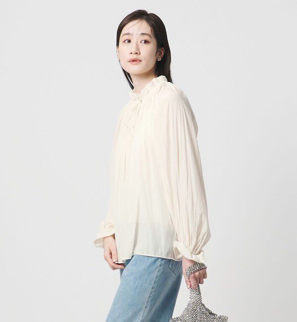 UNITED ARROWS「ボリュームギャザー ブラウス ‐ウォッシャブル‐」|シャツ・ブラウス|OFF WHITE