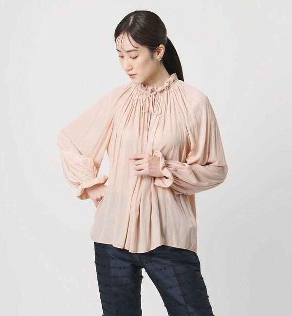 UNITED ARROWS「ボリュームギャザー ブラウス ‐ウォッシャブル‐」|シャツ・ブラウス|LT.PINK