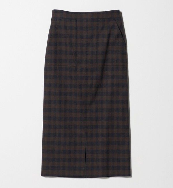 UNITED ARROWS green label relaxing「［size SHORTあり］キチントボトムス Iライン スリム タイト スカート ギンガムチェック」|タイト|