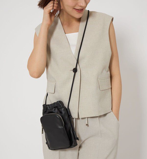 UNITED ARROWS green label relaxing「ソフト モバイル&times;ウォレット ポシェット / スマホショルダー」|ショルダー・メッセンジャー|BLACK