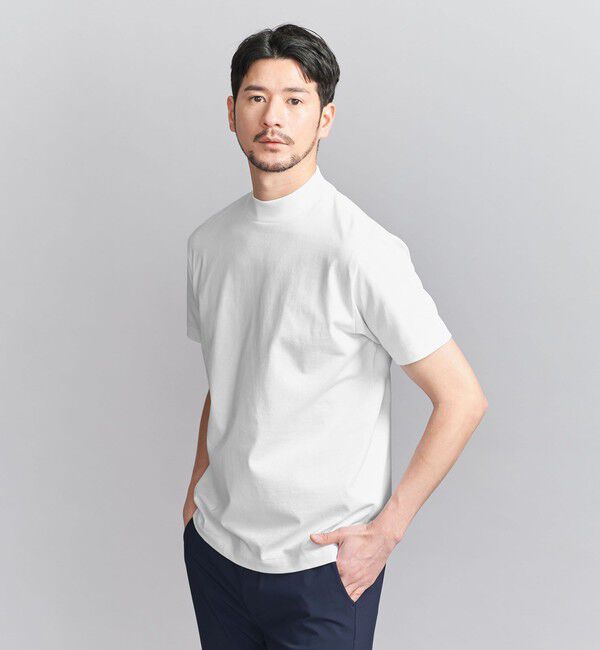 BEAUTY&YOUTH UNITED ARROWS「【WEB限定 WARDROBE SMART】クリア  ガスコットン モックネック カットソー【抗菌・防臭】」|Tシャツ・カットソー|WHITE