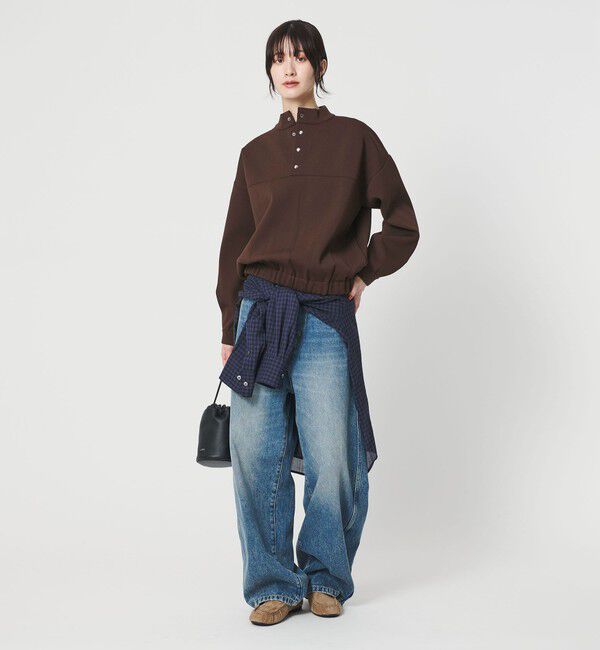 BEAUTY&YOUTH UNITED ARROWS「【WEB限定】ポリエステル スナップスタンドプルオーバー」|ニット・セーター|