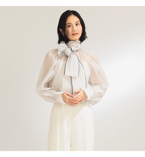 Demi-Luxe BEAMS 「オーガンジー リボンブラウス」|シャツ・ブラウス|