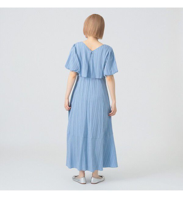 Ray BEAMS 「ジャカード スクエアネック パフスリーブ ワンピース」|ワンピース|