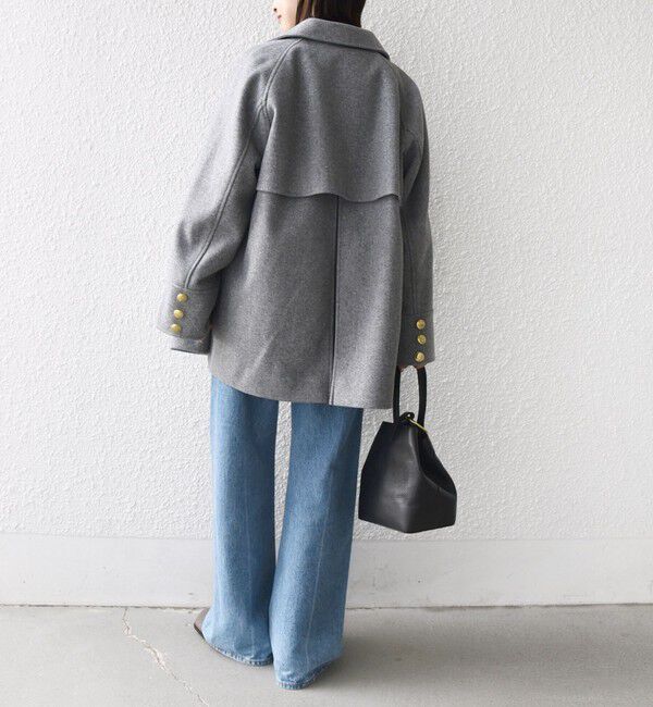 SHIPS for women「【WEB限定】〈手洗い可能〉ウール ライク ジャージー メルトン 2WAY Pコート」|ピーコート|