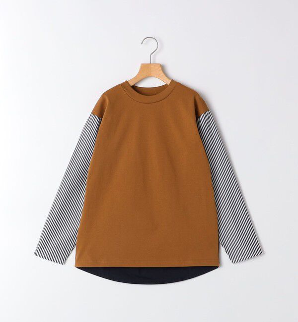 SHIPS KIDS「SHIPS KIDS:140～160cm / パターン 切替 長袖 TEE」|Tシャツ・カットソー|