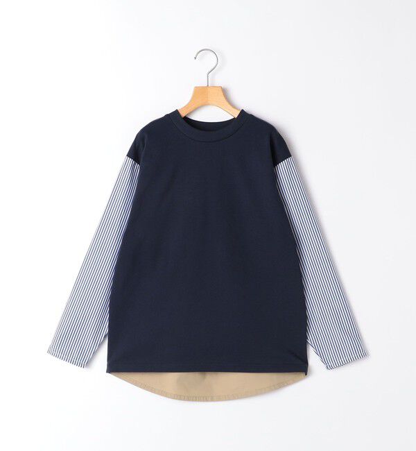 SHIPS KIDS「SHIPS KIDS:140～160cm / パターン 切替 長袖 TEE」|Tシャツ・カットソー|