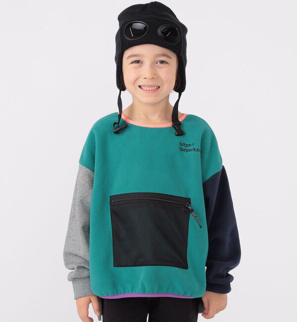 SHIPS KIDS「【SHIPS KIDS別注】THE PARK SHOP:115～145cm / マルチ フリース」|プルオーバー|ライム