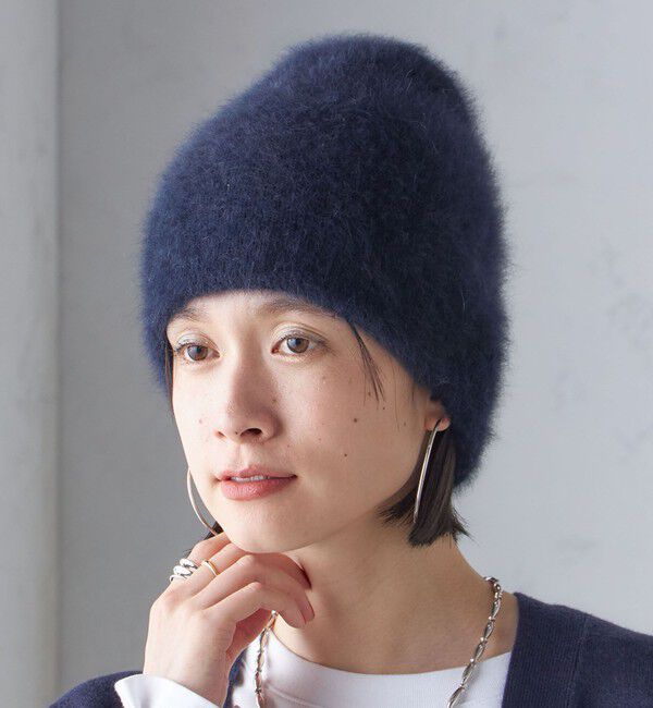 SHIPS for women「〈手洗い可能〉フォックス ニット キャップ」|ニット帽|ネイビー