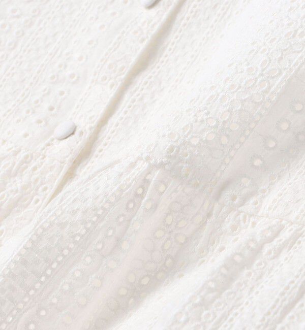 SHIPS KIDS「SHIPS KIDS:100～130cm / レース ペプラム ノースリーブ ブラウス」|シャツ・ブラウス|