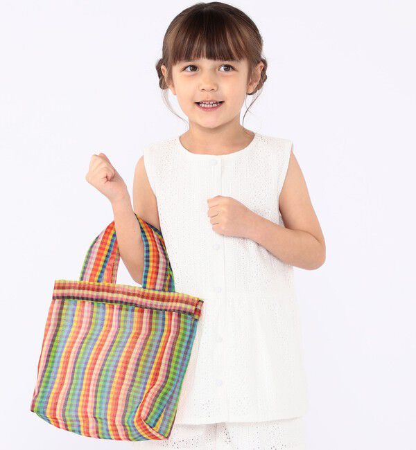 SHIPS KIDS「SHIPS KIDS:100～130cm / レース ペプラム ノースリーブ ブラウス」|シャツ・ブラウス|