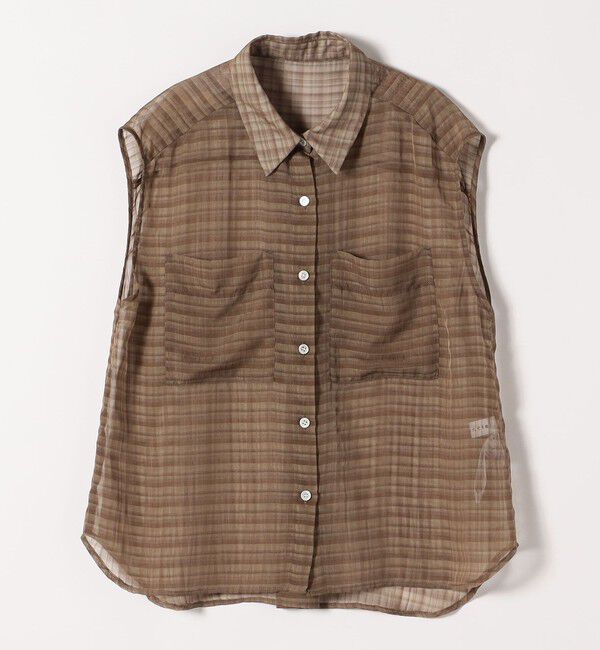 quaranciel「quaranciel:〈手洗い可能〉シアー チェック ノースリーブ シャツ」|シャツ・ブラウス|