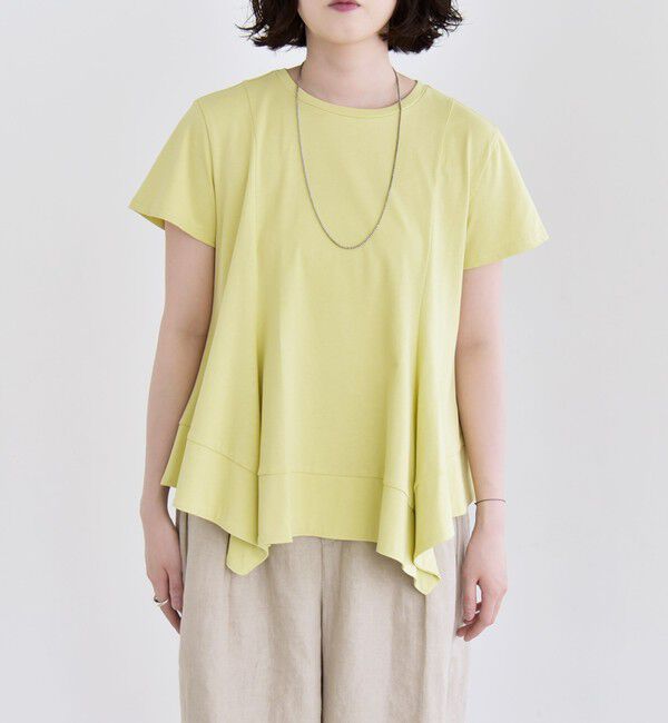 quaranciel「quaranciel:〈手洗い可能〉ハンカチーフヘム フレア クルーネック TEE」|Tシャツ・カットソー|