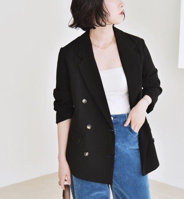 quaranciel「quaranciel:〈手洗い可能〉メッシュ ダブルブレスト テーラード ジャケット 25AW」|テーラードジャケット|