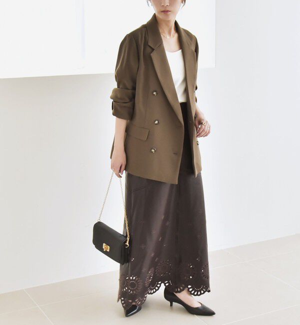 quaranciel「quaranciel:〈手洗い可能〉メッシュ ダブルブレスト テーラード ジャケット 25AW」|テーラードジャケット|