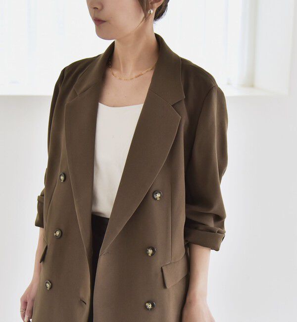 quaranciel「quaranciel:〈手洗い可能〉メッシュ ダブルブレスト テーラード ジャケット 25AW」|テーラードジャケット|