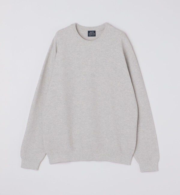 SHIPS「SHIPS:〈手洗い可能〉TEXBRID(R) コットン ウール ピケ クルーネック ニット」|ニット・セーター|