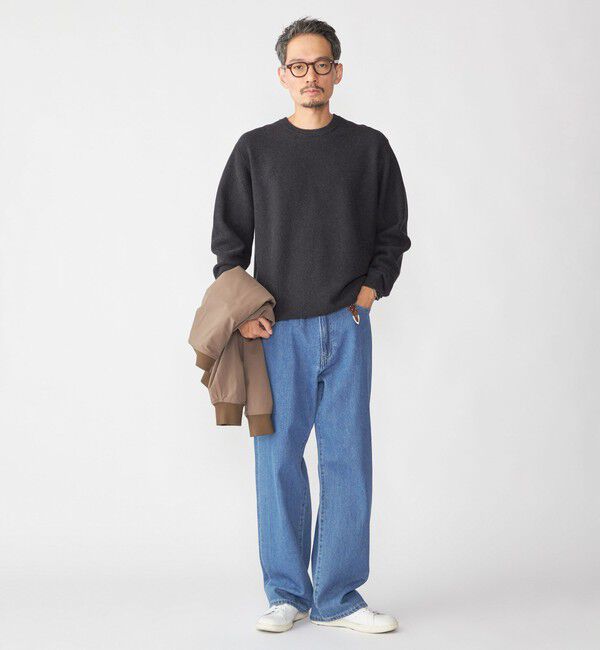 SHIPS「SHIPS:〈手洗い可能〉TEXBRID(R) コットン ウール ピケ クルーネック ニット」|ニット・セーター|