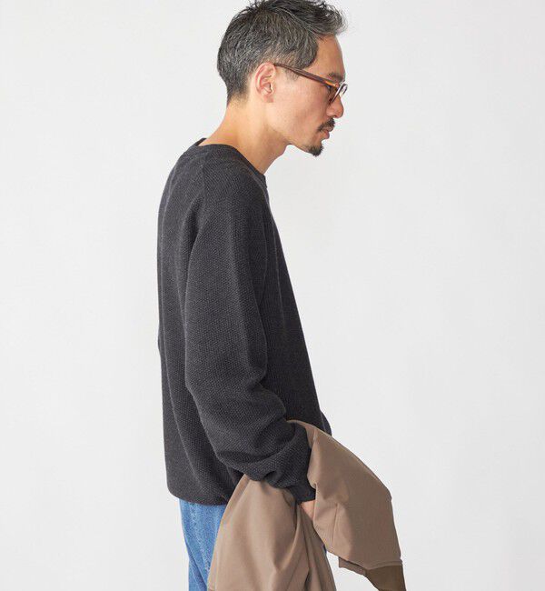 SHIPS「SHIPS:〈手洗い可能〉TEXBRID(R) コットン ウール ピケ クルーネック ニット」|ニット・セーター|