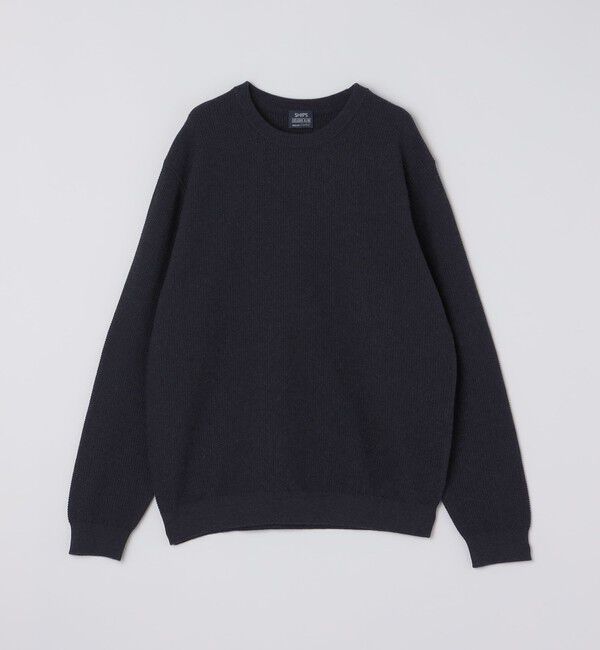 SHIPS「SHIPS:〈手洗い可能〉TEXBRID(R) コットン ウール ピケ クルーネック ニット」|ニット・セーター|