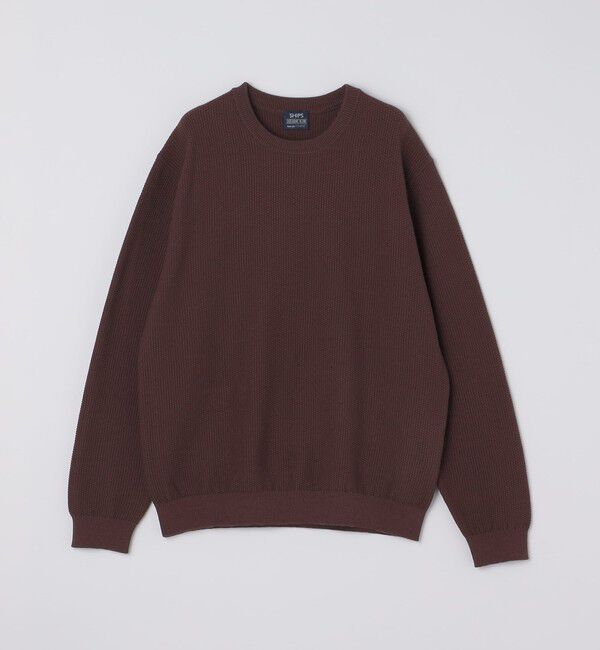 SHIPS「SHIPS:〈手洗い可能〉TEXBRID(R) コットン ウール ピケ クルーネック ニット」|ニット・セーター|