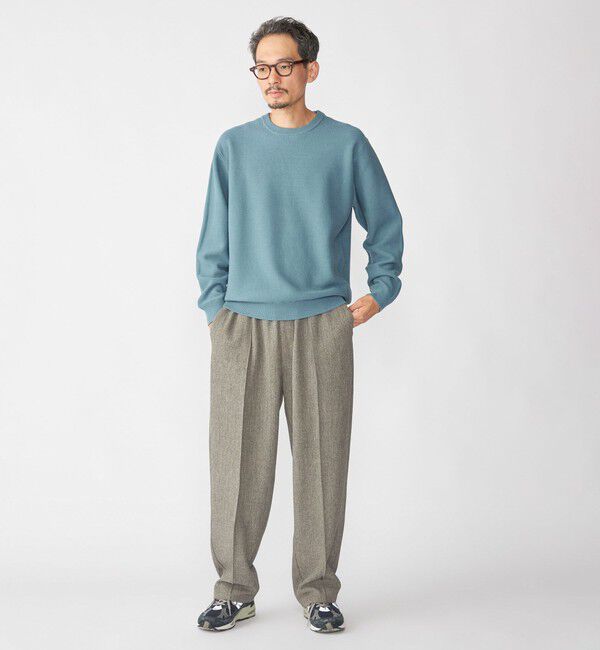 SHIPS「SHIPS:〈手洗い可能〉TEXBRID(R) コットン ウール ピケ クルーネック ニット」|ニット・セーター|