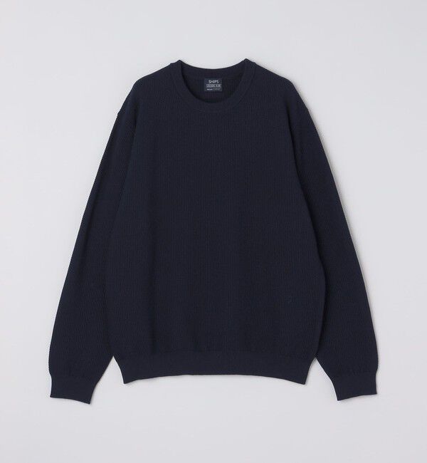 SHIPS「SHIPS:〈手洗い可能〉TEXBRID(R) コットン ウール ピケ クルーネック ニット」|ニット・セーター|