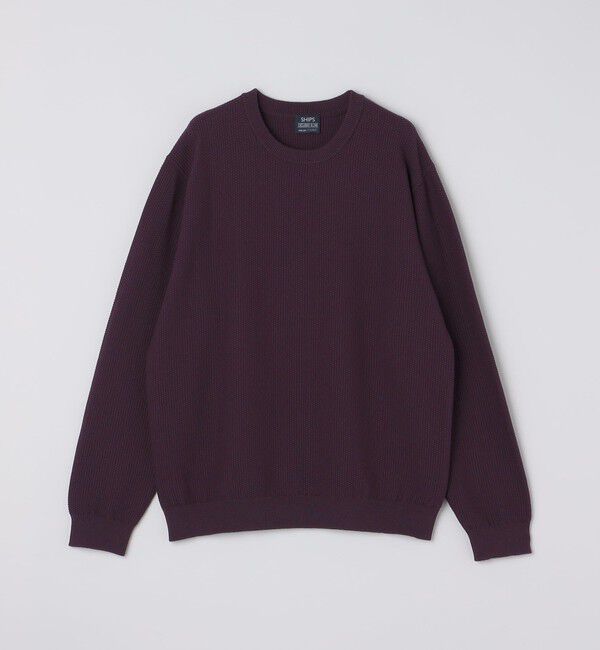 SHIPS「SHIPS:〈手洗い可能〉TEXBRID(R) コットン ウール ピケ クルーネック ニット」|ニット・セーター|