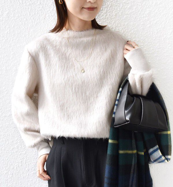 SHIPS for women「【WEB限定】〈手洗い可能〉バルフィー ロング シャギー ボトルネック プルオーバー」|ニット・セーター|