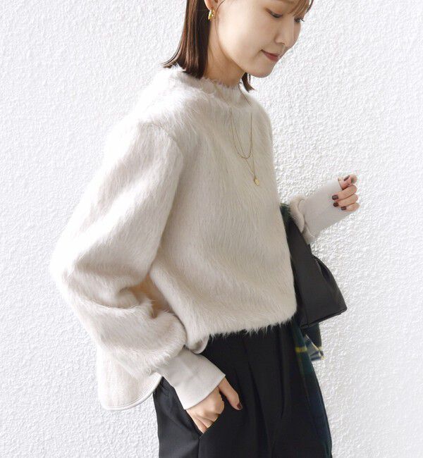 SHIPS for women「【WEB限定】〈手洗い可能〉バルフィー ロング シャギー ボトルネック プルオーバー」|ニット・セーター|