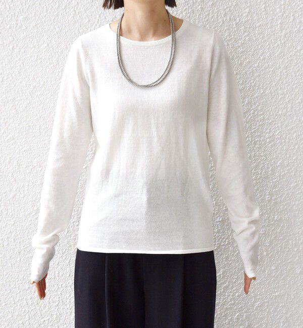 SHIPS for women「〈洗濯機可能〉ラメ クルーネック 長袖 ニット」|ニット・セーター|