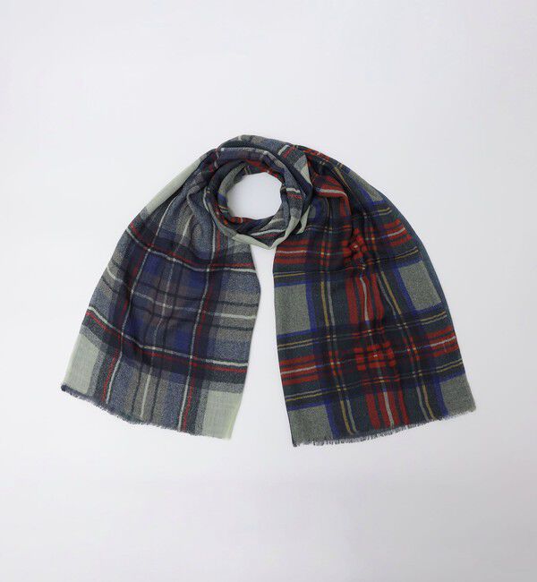 SHIPS「GLEN PRINCE: TARTAN CHECK STOLE」|ストール|ネイビー