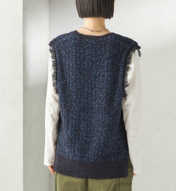 SHIPS for women「《予約》〈手洗い可能〉ミックスカラー Vネック プルオーバー」|ベスト・ジレ|