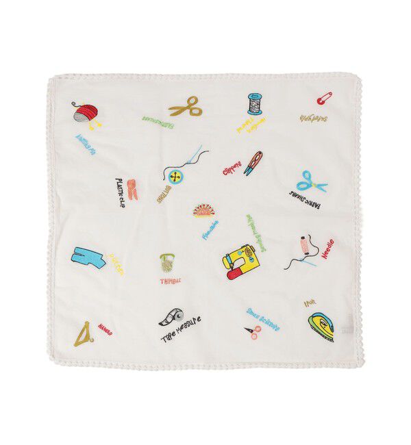 SHIPS for women「ANATHA:ポンポン 刺繍 バンダナ スカーフ」|バンダナ・スカーフ|ライトホワイト