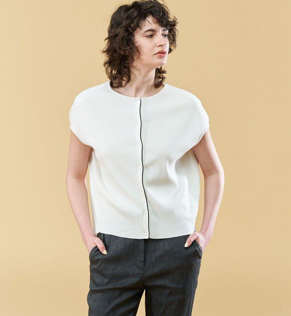 DES PRES「コットンアセテート クルーネックカーディガン」|カーディガン|