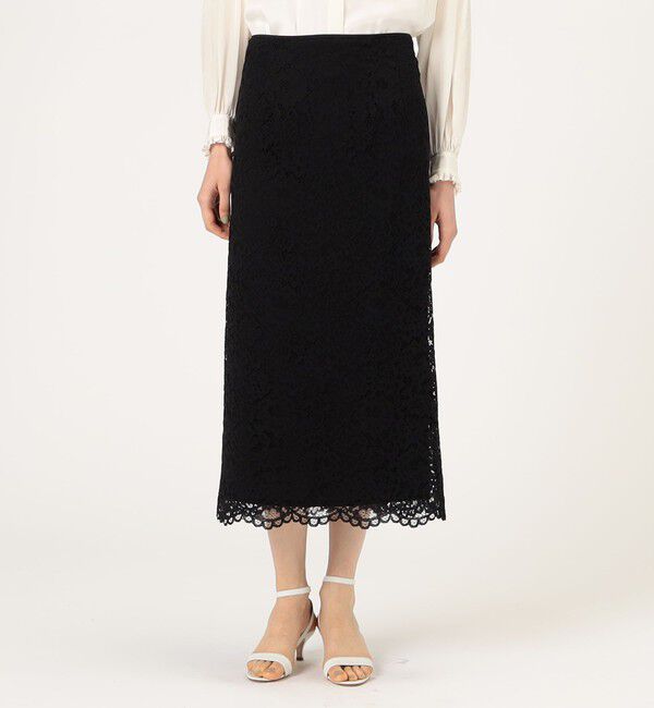 Ballsey「フラワーコードレース ペンシルタイトスカート」|タイト|