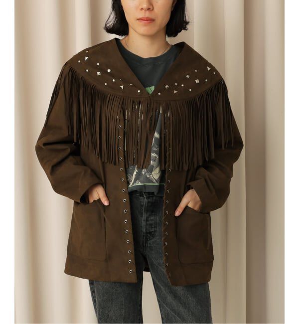  「SUEDE-LIKE LACEUP JACKET」|ノーカラージャケット|