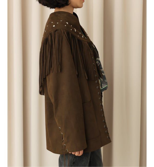  「SUEDE-LIKE LACEUP JACKET」|ノーカラージャケット|