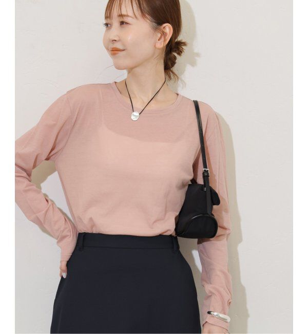 JOURNAL STANDARD「《追加2》クルーネックシアーロングTシャツ」|Tシャツ・カットソー|ピンク