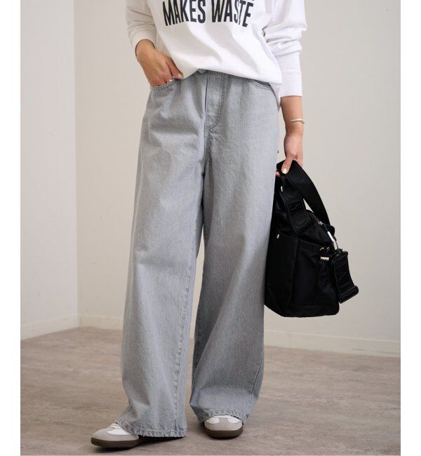 FRAMeWORK「ブリーチデニムイージーパンツ」|デニム|