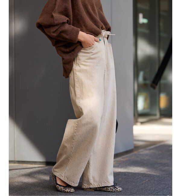 FRAMeWORK「ブリーチデニムイージーパンツ」|デニム|