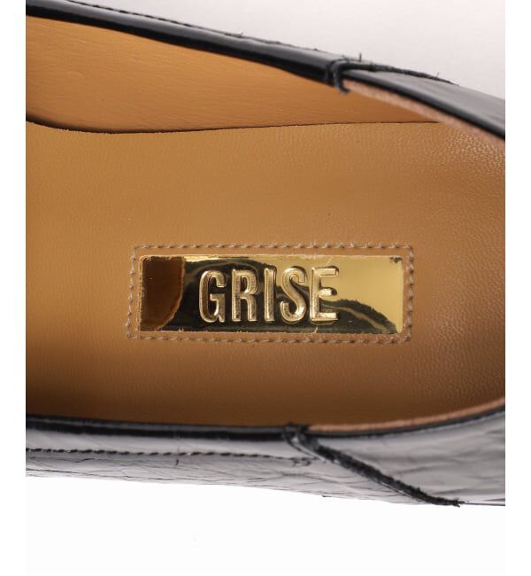 GRISE「《予約》GRISEレザースクエアギャザーローファー」|ローファー|