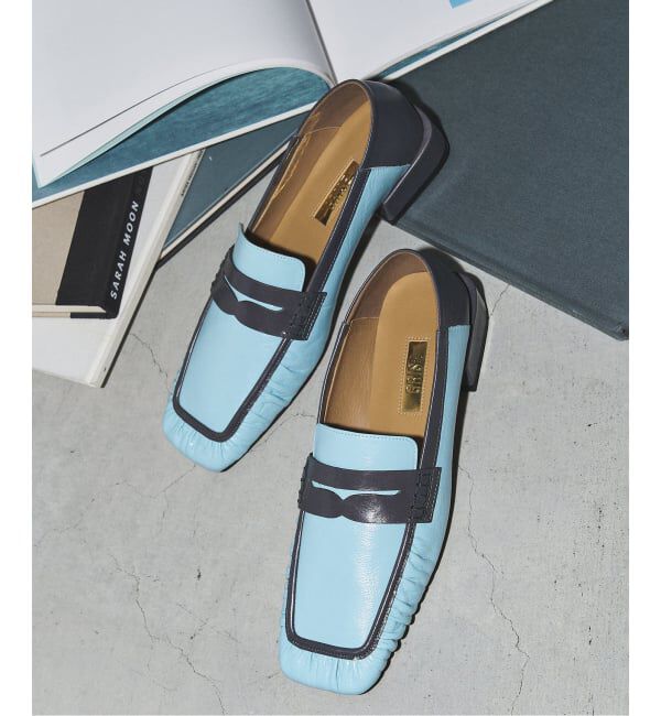 GRISE「《予約》GRISEレザースクエアギャザーローファー」|ローファー|