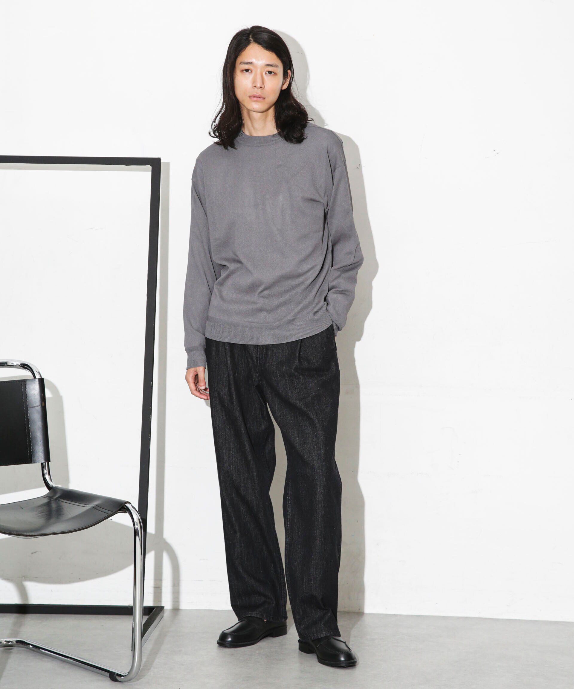 nano･universe「｢WAGAMI｣クルーネックニットTシャツ 長袖」|ニット・セーター|