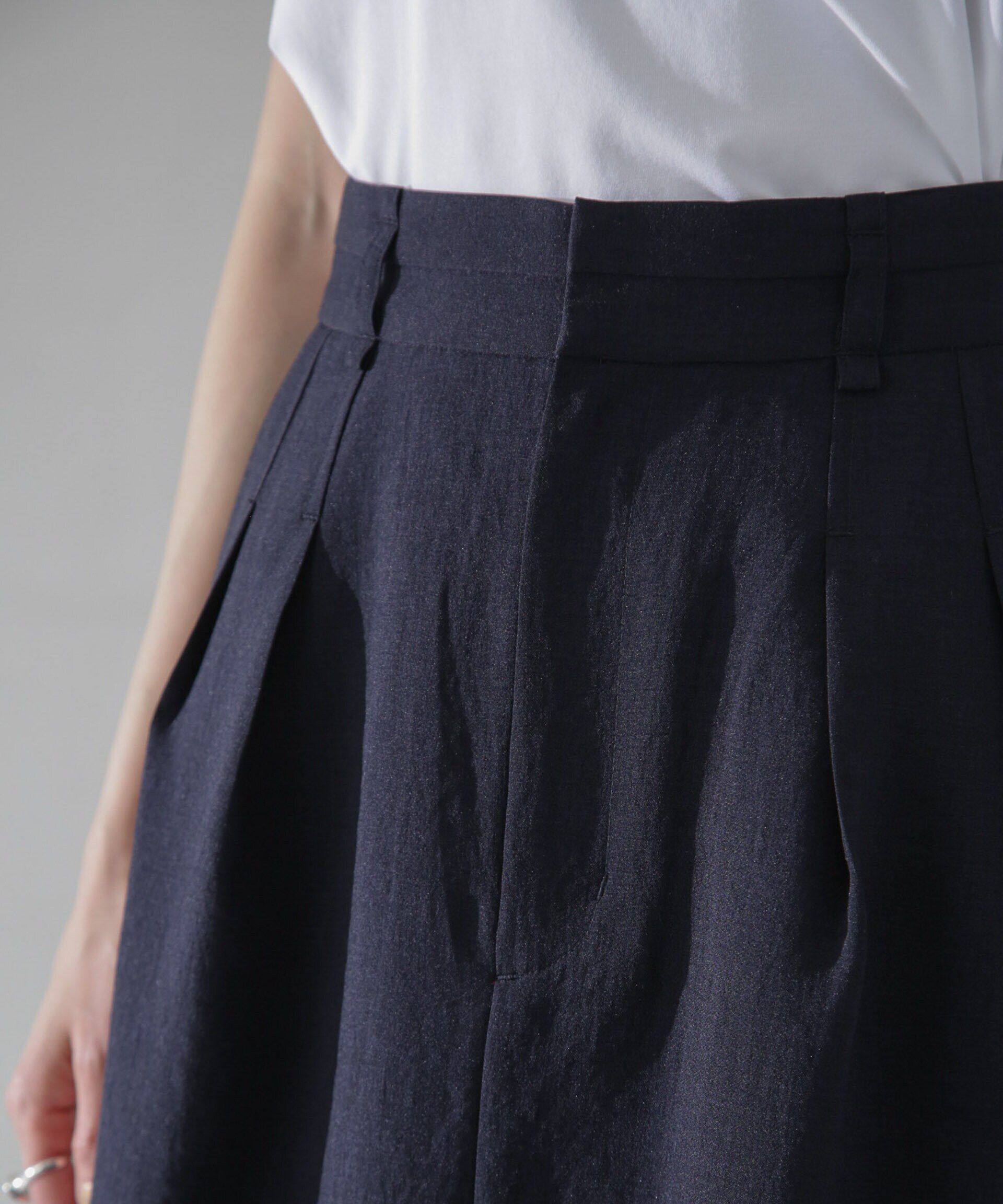 nano･universe「<洗濯機使用可><ﾉﾝｱｲﾛﾝ>ﾒﾗﾝｼﾞﾄﾞﾗｲ ｿﾌﾄｺｸｰﾝｽｶｰ  」|スカート|