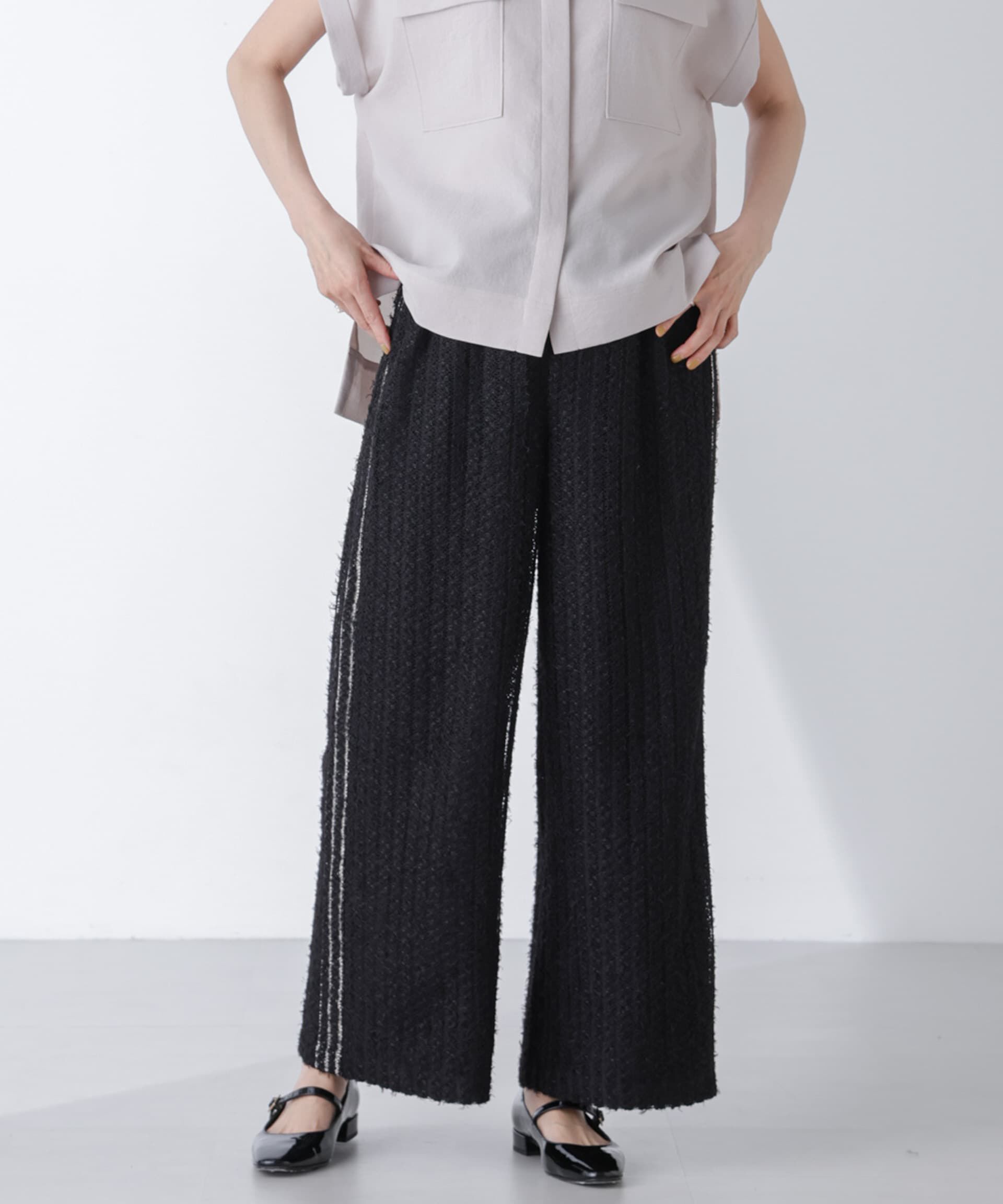 nano･universe「サイドラインレースパンツ」|チノ|