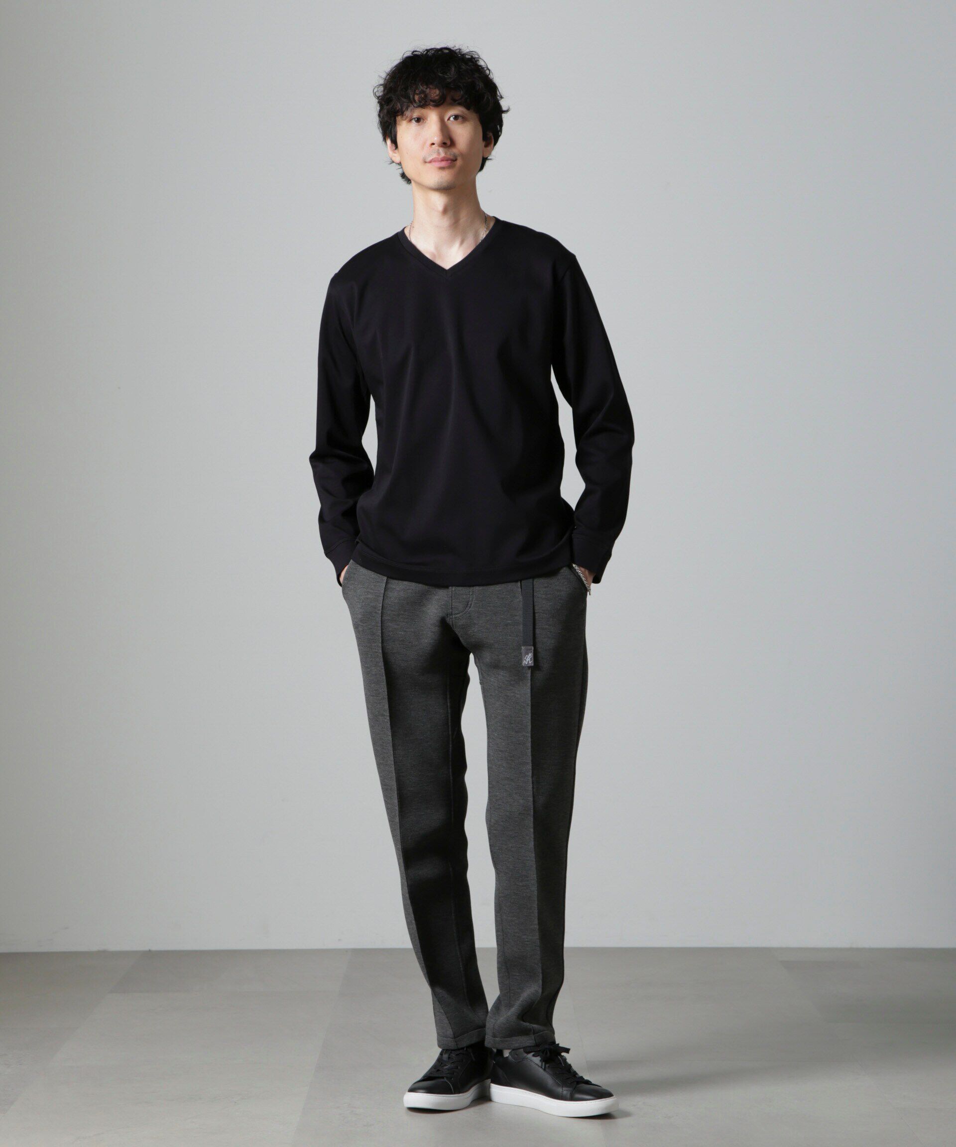 nano･universe「アンチスメルＶネックTシャツ 長袖」|Tシャツ・カットソー|