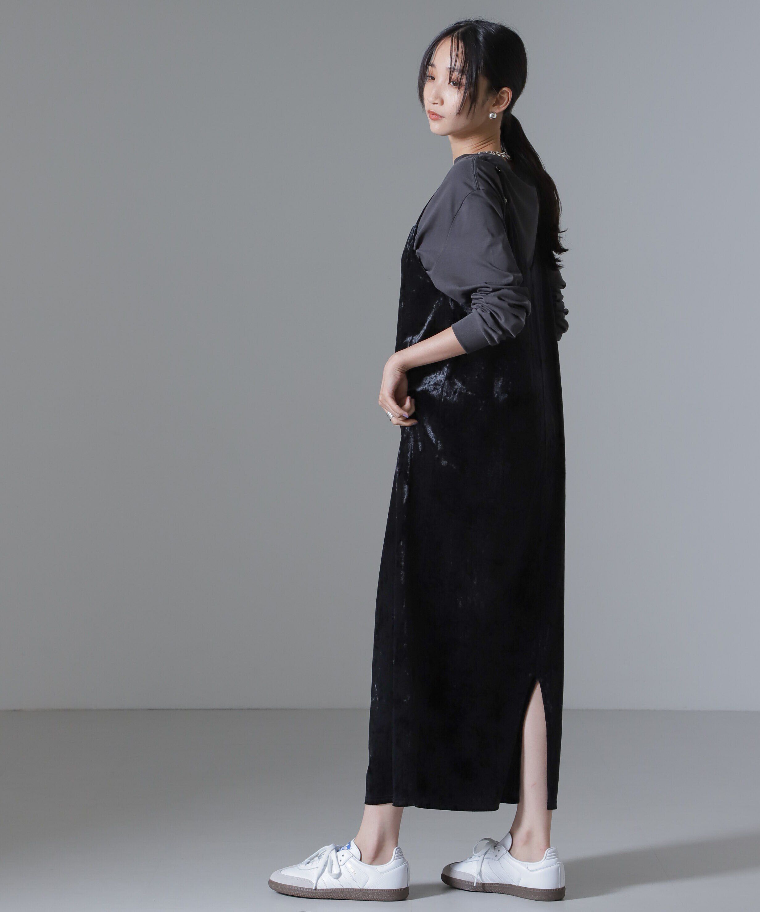 nano･universe「ベロアキャミソールワンピース（セットアップ可）」|ワンピース|