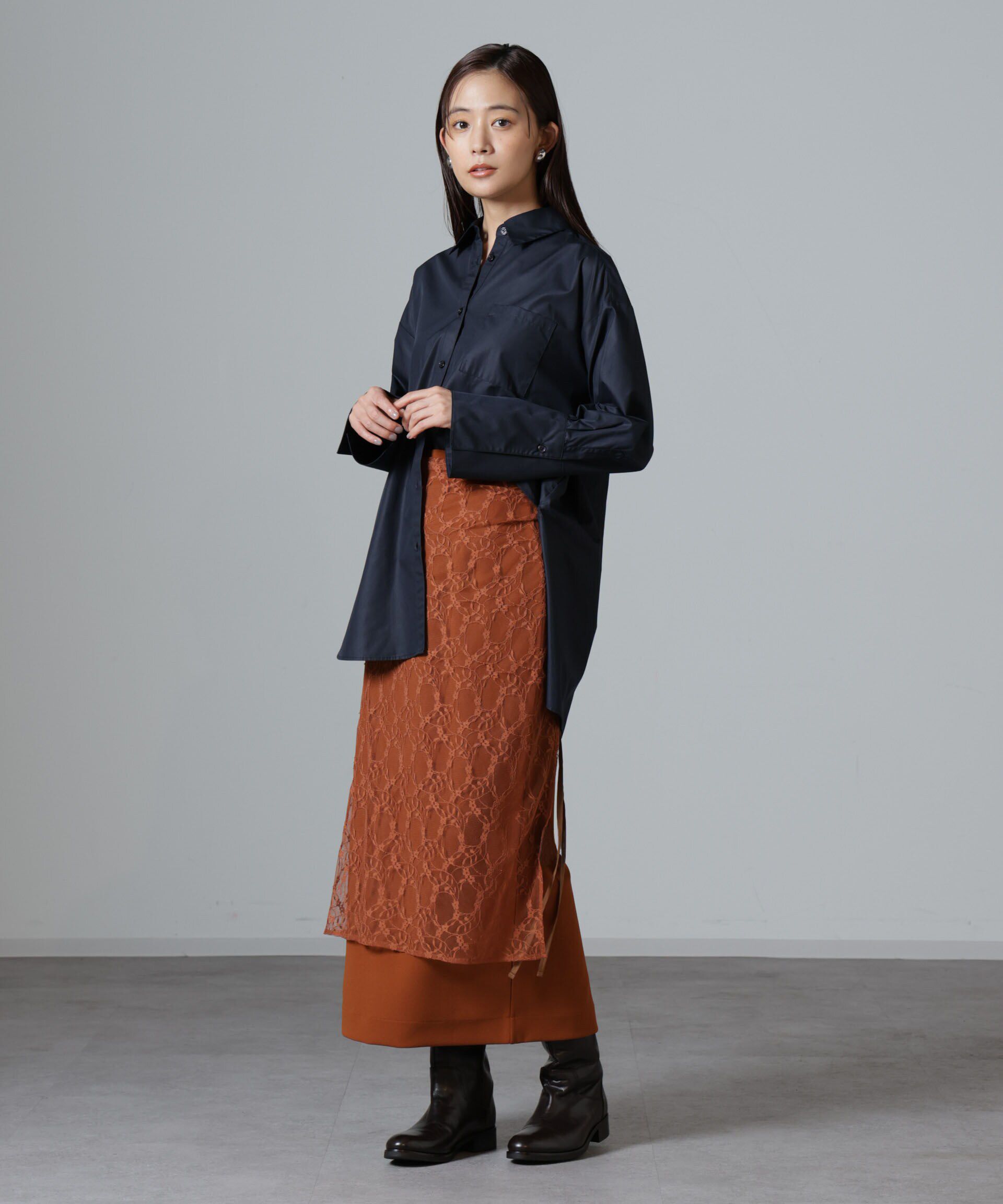 nano･universe「レースエプロンセットスカート」|スカート|